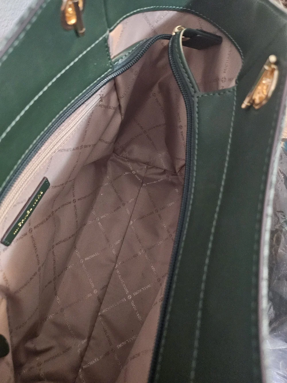 Michael Kors Dark Green MK Logo Chain-Handle Medium  Tote - Picture 3 of 3